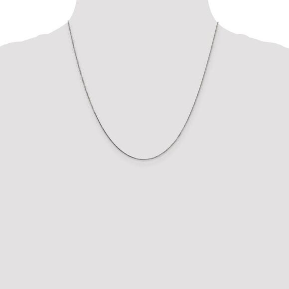 0.7mm, 14k White Gold, Box Chain Necklace, 20 Inch - Picture 2 of 8